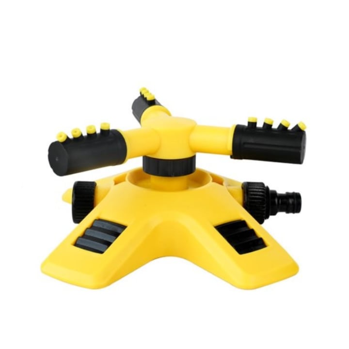 360 fokban forgó kerti öntöző, ABS, 20,5 cm x 18 cm x 9 cm, sárga