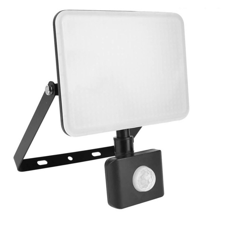 Proiector LED Vivalux cu senzor de miscare, 20W,1800lm, 230V, 6400K, negru, IP44