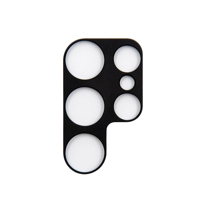 Rama protectie camera SILKASE pentru Samsung S22 Ultra, FullGlue, aluminiu negru