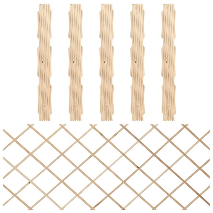 Set garduri cu zabrele vidaXL, lemn masiv de brad, 5 piese, 180x80 m