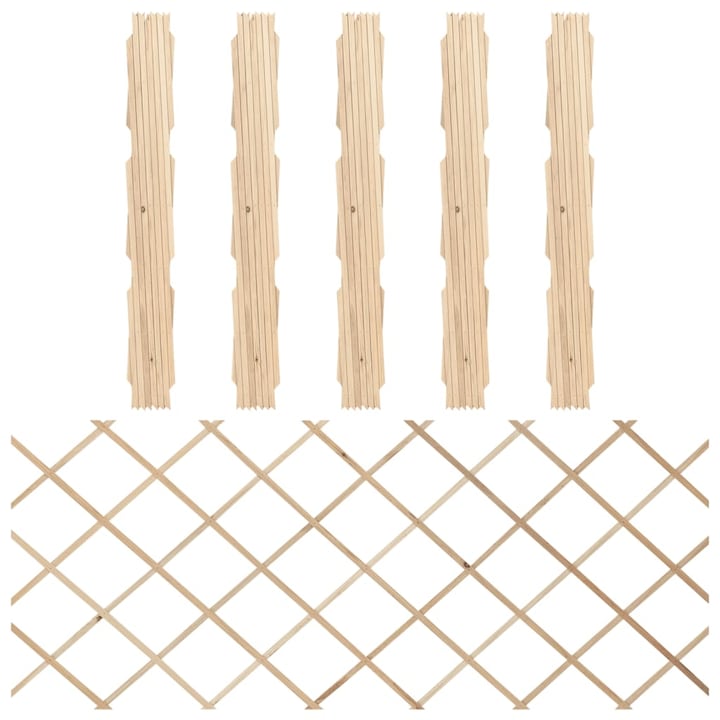 Set garduri cu zabrele vidaXL, lemn masiv de brad, 5 piese, 180x80 m