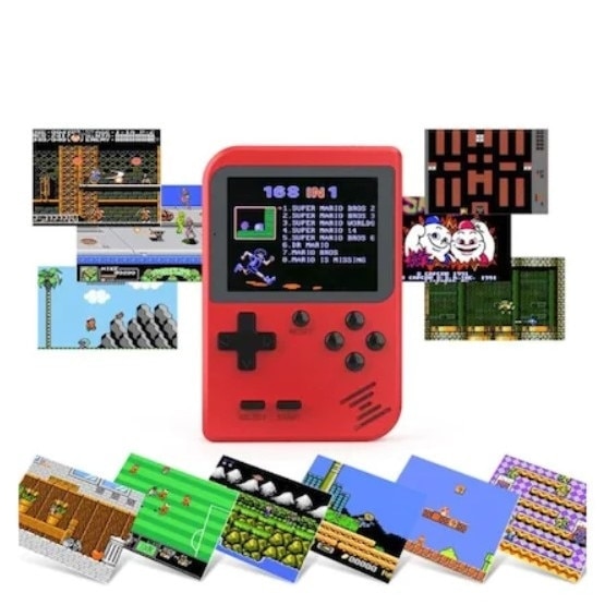 Joc tetris FOXMAG24, 400 de jocuri, retro, consola portabila, rosu