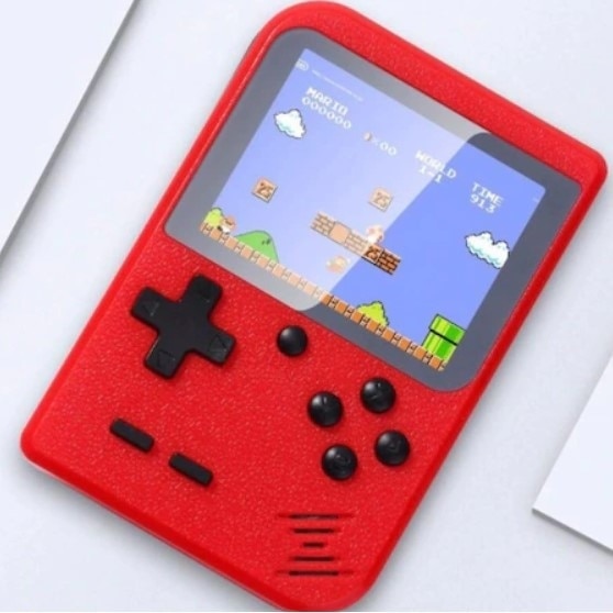Joc tetris FOXMAG24, 400 de jocuri, retro, consola portabila, rosu