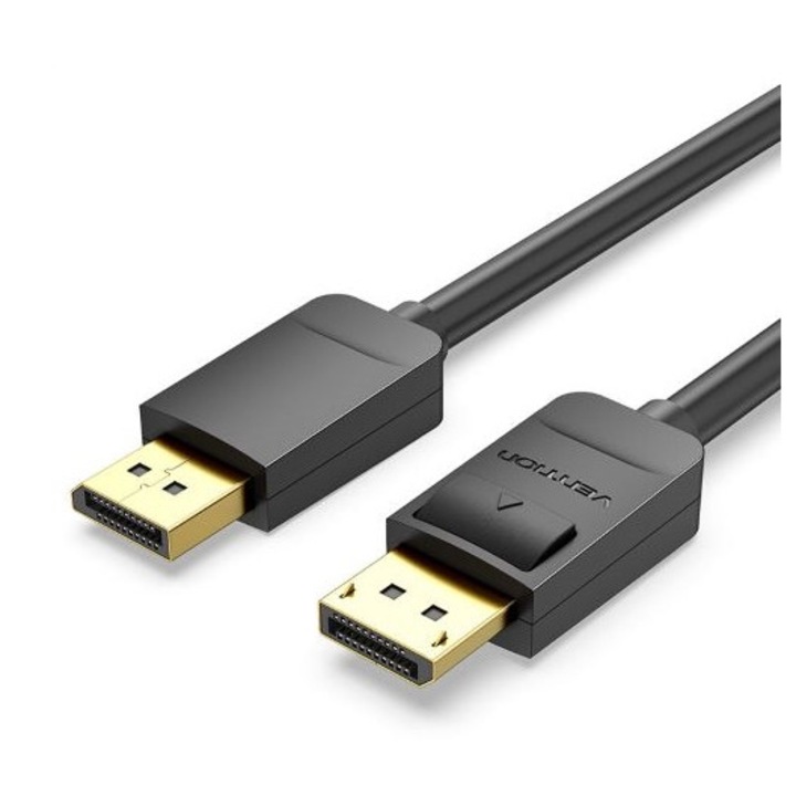 Кабел Vention HACBI, Черен, DisplayPort Мъжко - Мъжко, v.1.2, 4K, 3m