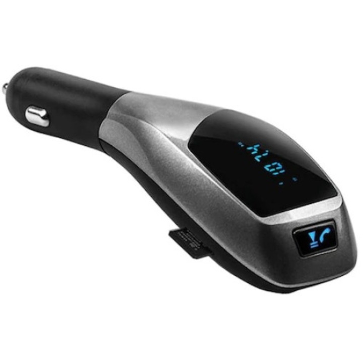 Modulator FM Bluetooth FOXMAG24 Car Kit, Incarcator USB, Player MP3, microSD, Functie Handsfree, Culoare Negru