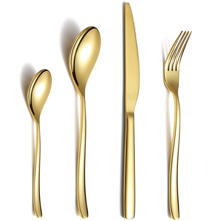 Set tacamuri din inox 24 piese, Berglander CTT271G24 auriu
