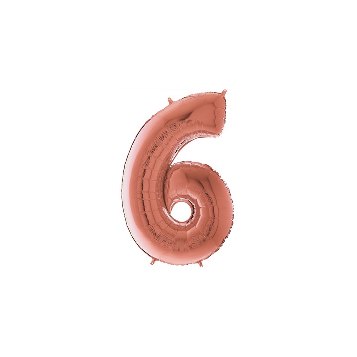 JuniorShape - rosegold 6-os szám fólia lufi