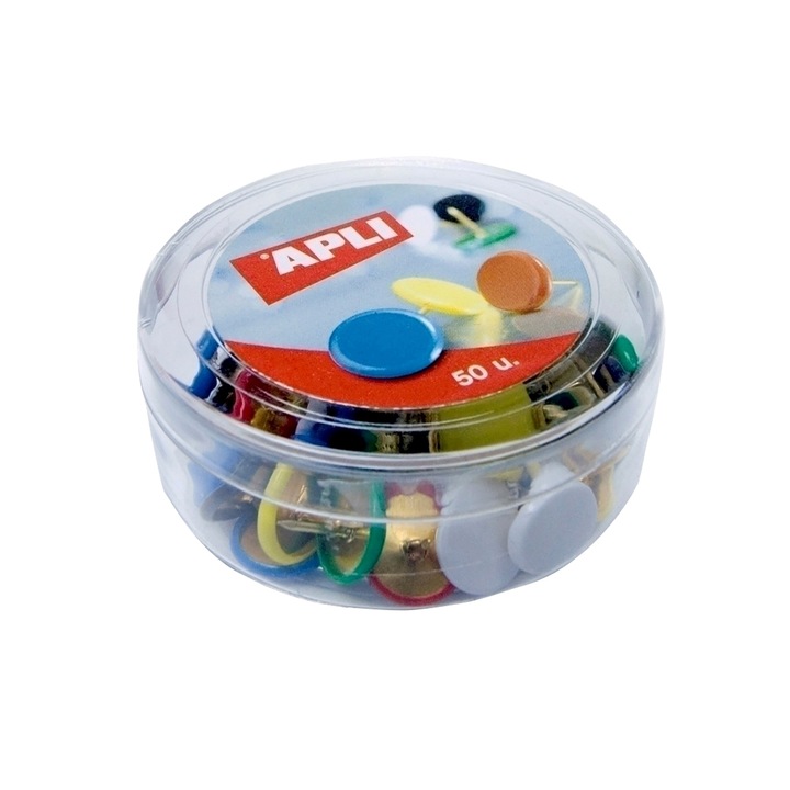 Pioneze colorate, 50 bucati/cutie