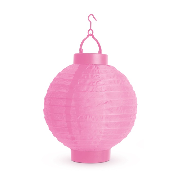 Hessa LED napelemes lámpa típusú gömb lámpa, átmérő 20 cm, rózsaszín, hideg fehér fény