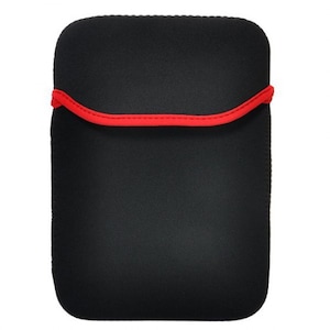 Husa tableta 10 inch materil textil, 2 fete, negru/rosu
