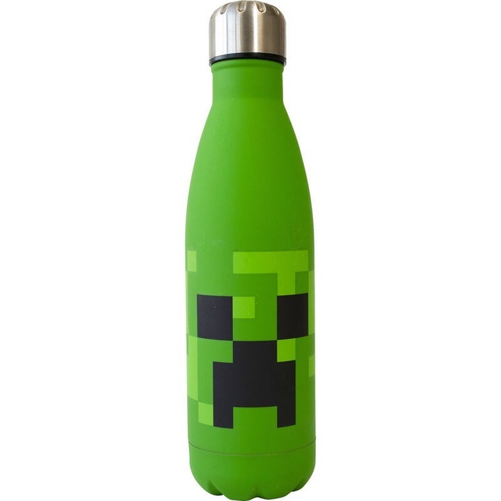 Бутилка Minecraft Creeper Face, 500 мл, Зелен