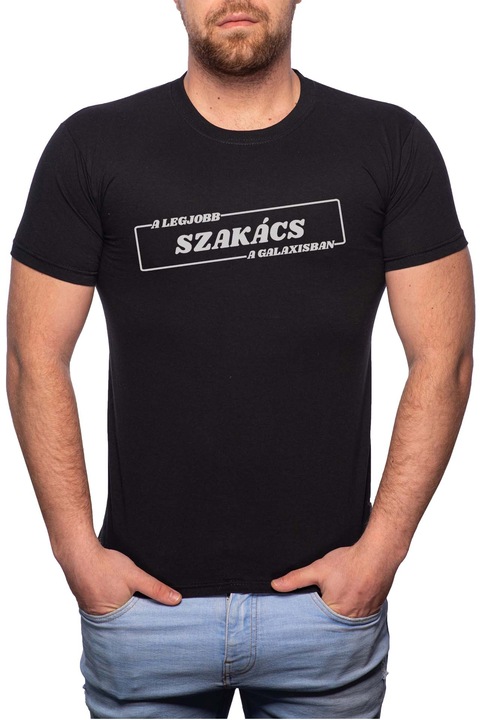 Legjobb Szakács, Normál fazonú feliratos férfi poló, 100% Pamut, 474, Fekete