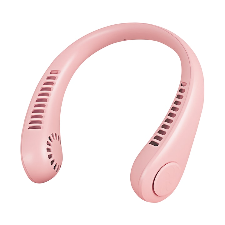 Вентилатор за врат, Seilylanka, ABS, 2000mAh, USB зареждане, Розов