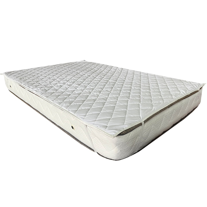Concept matracvédő, steppelt, vízálló, 100% pamut, légáteresztő, 90x200 cm, fehér