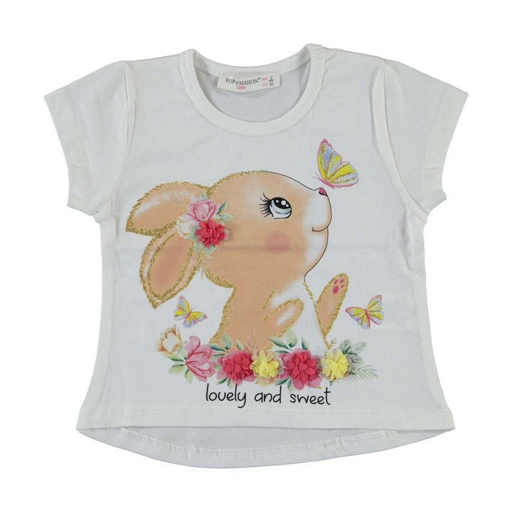 Lányok póló Rabbit, Fehér