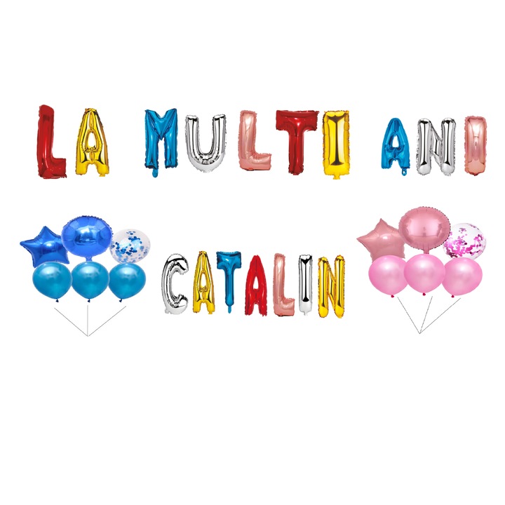 Catalin Boldog születésnapot lufi szett, tortafeltét, többszínű, 35 db