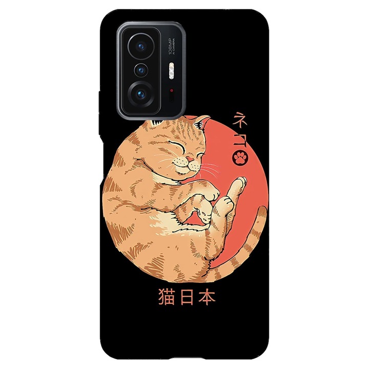 Кейс съвместим с Xiaomi Mi Note 10 Lite модел Japan Cat, силикон, TPU, обратното
