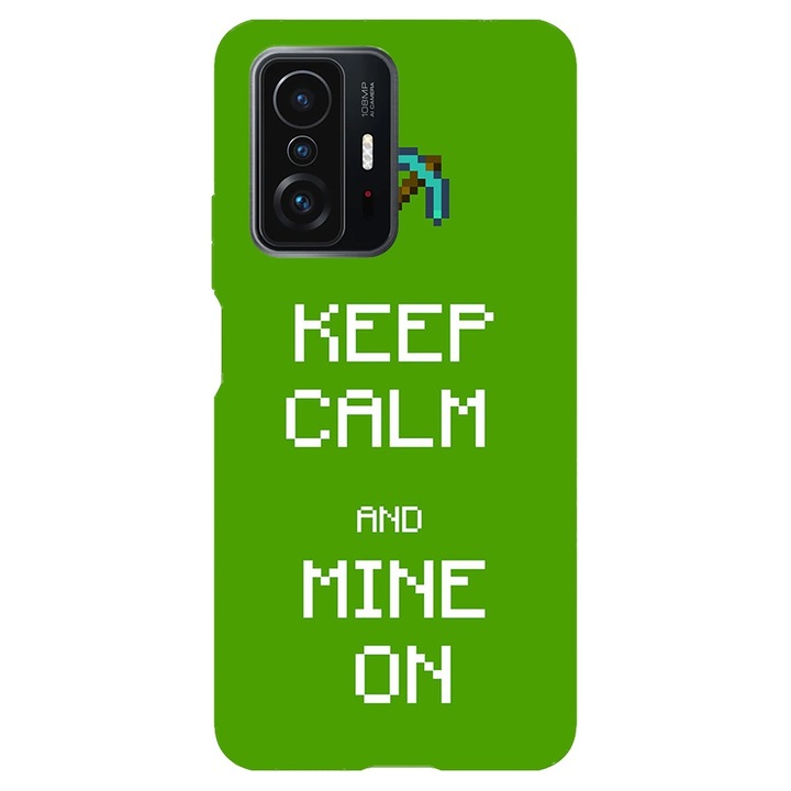 Кейс съвместим с Xiaomi Redmi 10 модел Keep Calm and Mine on, Силиконов, TPU, Обратно