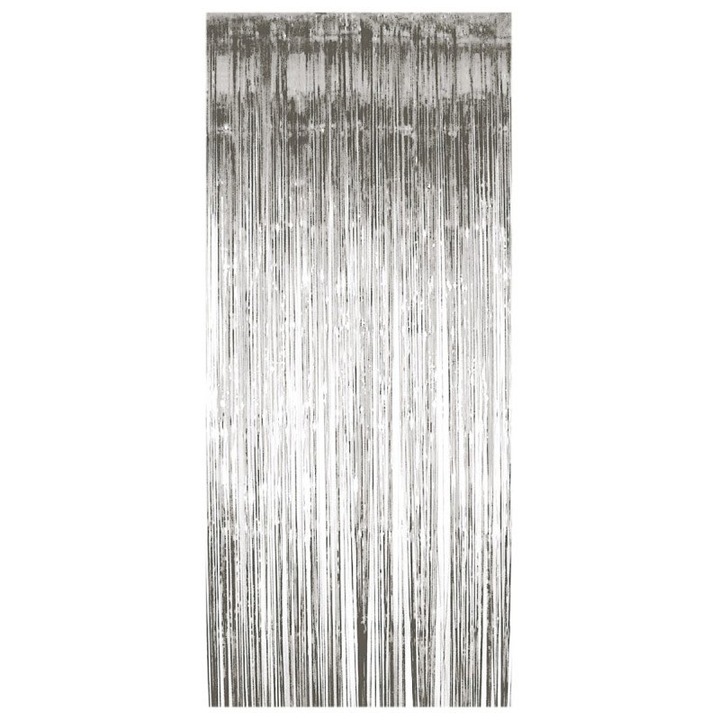 OEM Party függöny, csillogó, 73x273 cm, ezüst