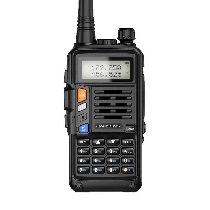 Baofeng UV-S9 PLUS Hordozható rádióállomás, 10W, Walkie Talkie, Headset mikrofonnal, 2 Antenna