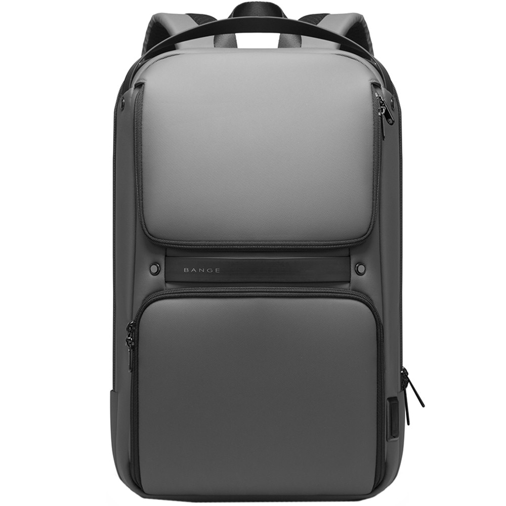 Rucsac laptop 15.6", business, impermeabil, cu port de incarcare USB, BANGE, 48x30x12.5 cm, Gri