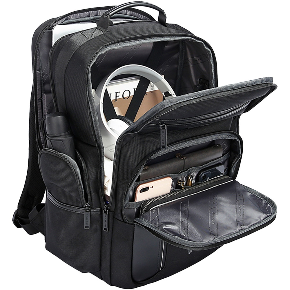 Rucsac laptop 15.6", smart business, impermeabil, cu port USB, BANGE, 46x33x19 cm, Negru