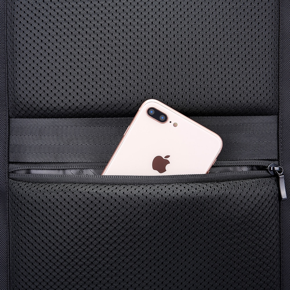 Rucsac laptop 15.6", business, impermeabil cu port USB, BANGE, 46x33x19 cm, Negru