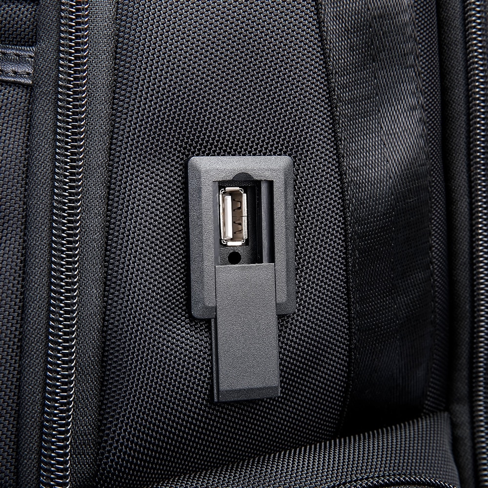 Rucsac laptop 15.6", business, impermeabil cu port USB, BANGE, 46x33x19 cm, Negru