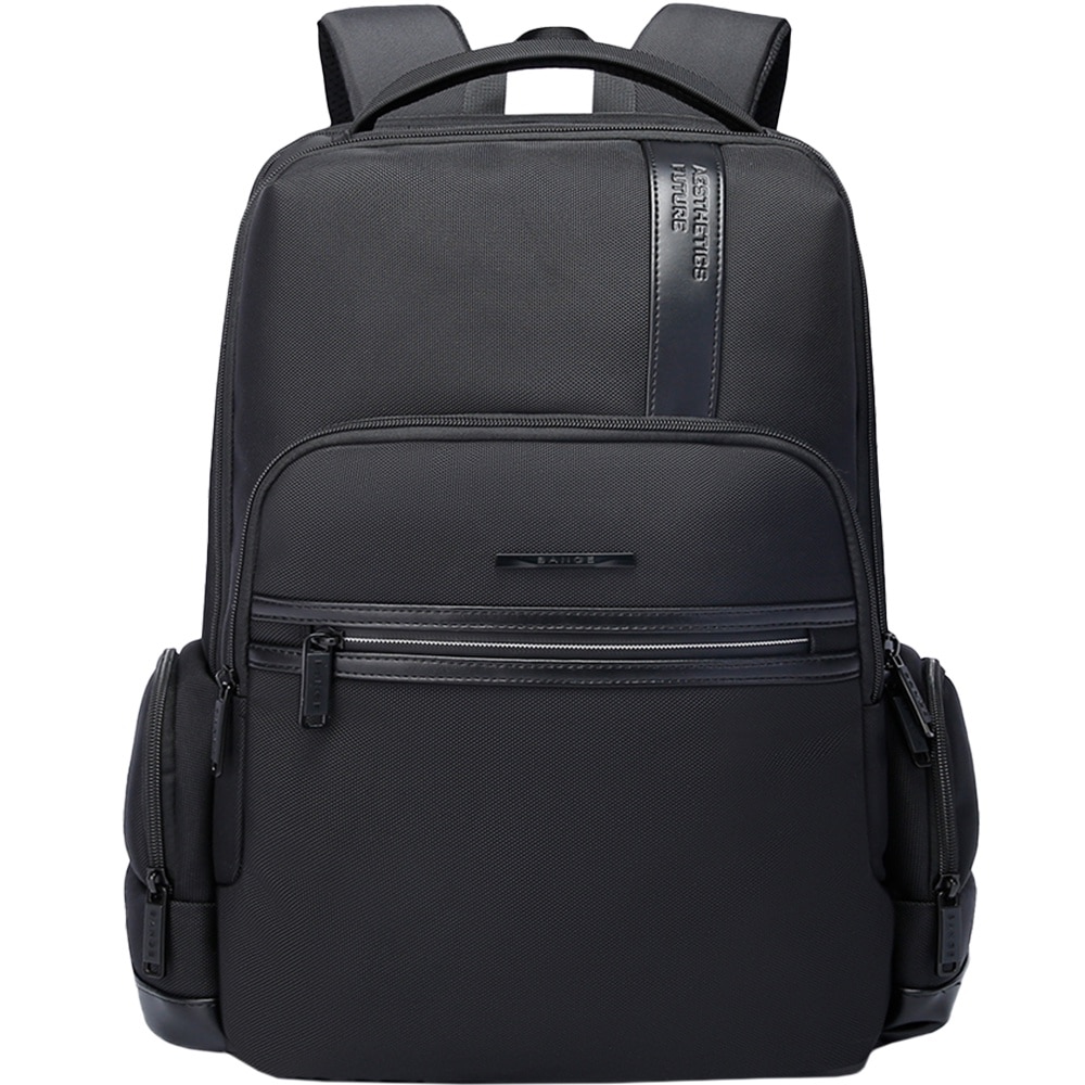 Rucsac laptop de 15.6 inch, rezistent la stropi de apa, cu buzunar antifurt si port USB, sistem fixare pe valiza BANGE, BG2603BK, Negru
