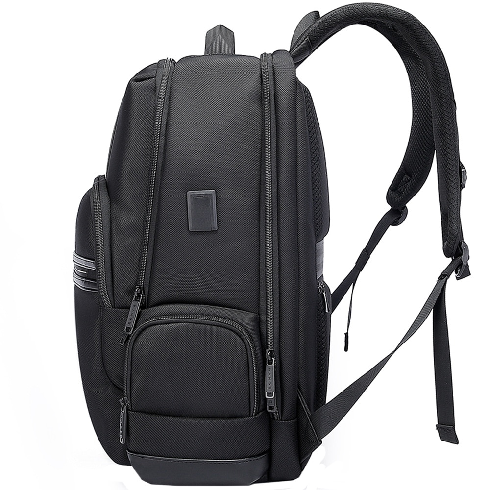 Rucsac laptop de 15.6 inch, rezistent la stropi de apa, cu buzunar antifurt si port USB, sistem fixare pe valiza BANGE, BG2603BK, Negru