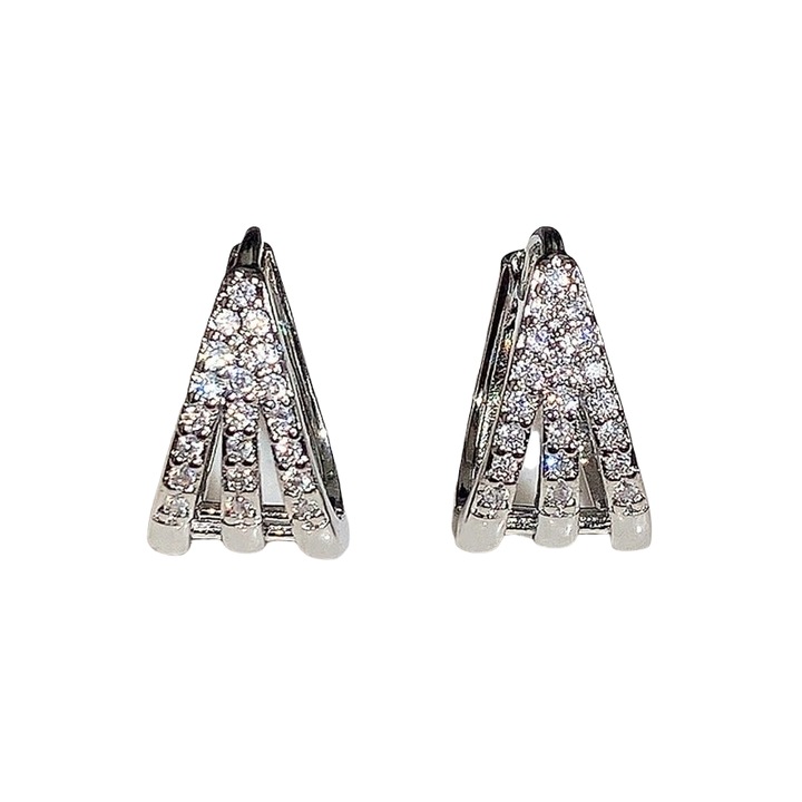 Cercei argintii, cu pietre din zirconiu, Andria C14, Pursehuit