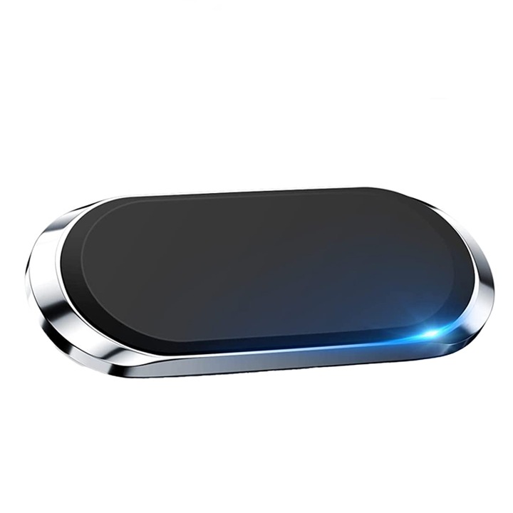 Suport Auto Magnetic Telefon / Tableta Qeno® Universal, Cu 6 Magneti Si Fixare Cu Banda Adeziva Pe Suprafete Plane, Silver