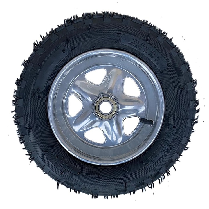 Roata roaba cu spite gri 350-8 pentru ax normal cu camera si cauciuc profi Campion CMP0966, 0360VEND, Vendite®️, Negru