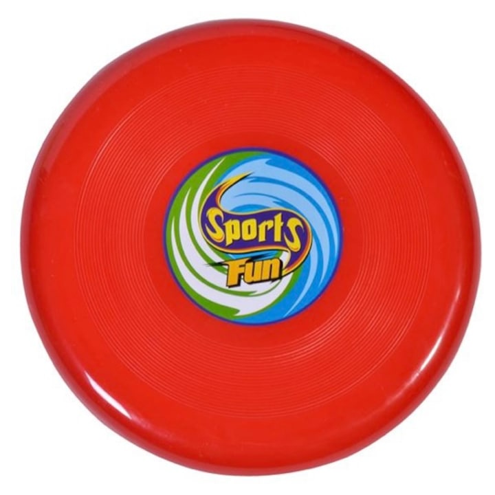 Jucarie frisbee, disc zburator, rosu, 25 cm