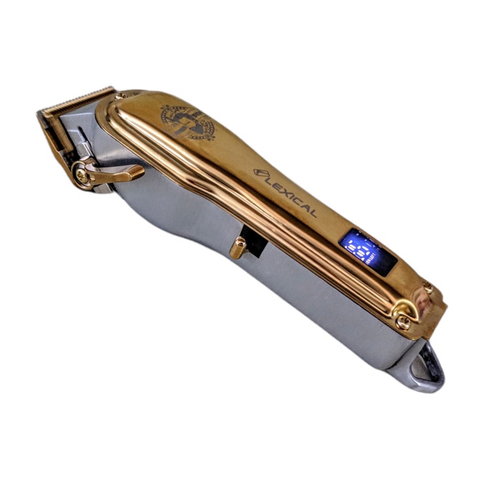 Машинка за подстригване Lexical LHC-5672, алуминиев корпус, 2200mAh, Златист