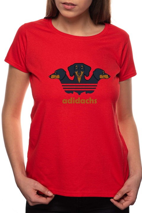 Adidachs, Kerek nyakú női póló, 100% Pamut, 485, Piros