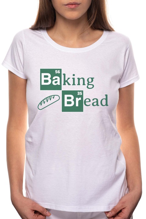 Beaking Bread, Kerek nyakú női póló, 100% Pamut, 497, Fehér