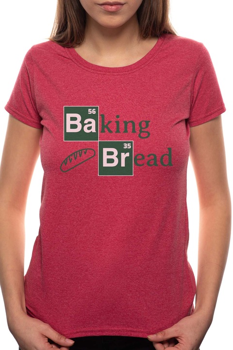 Beaking Bread, Kerek nyakú női póló, 100% Pamut, 497, Bordó