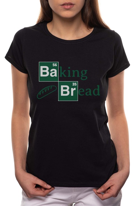 Beaking Bread, Kerek nyakú női póló, 100% Pamut, 497, Fekete