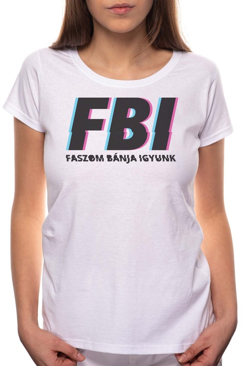 FBI, Kerek nyakú női póló, 100% Pamut, 499, Fehér