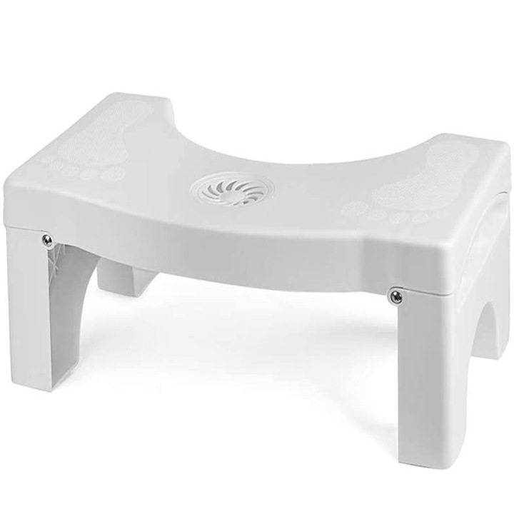 Сгъваемо физиологично тоалетно столче против запек и хемороиди, Височина 17,5 см, Linovit, Бяло