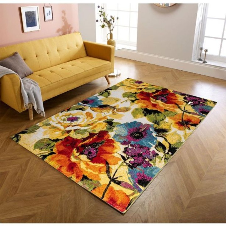 Covor Friese Floral Multicolor, 100x200 cm, 2500g/mp
