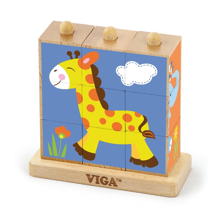Vadállatos kocka puzzle, Viga, +2 év, Többszínű