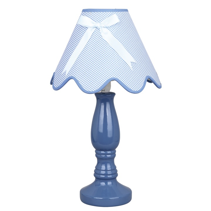 Veioza Lola, Ceramica/PVC, 41 x 26 x 26 cm, E14, Albastru