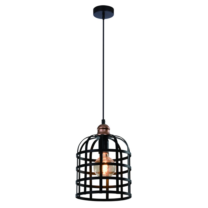 Pendul Soleto, Otel, 100 x 20 x 20 cm, E27, Negru