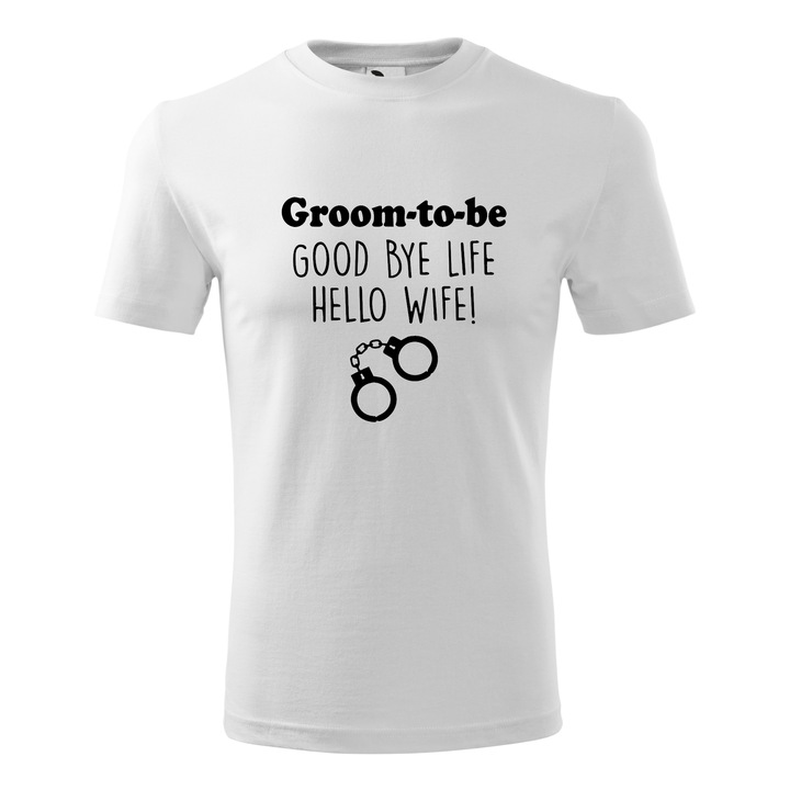 Мъжка тениска, персонализирана "Groom to be", бяла, размер M