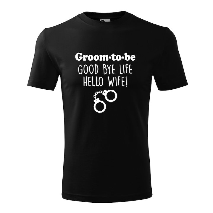 Мъжка тениска, персонализирана "Groom to be", черна, размер L