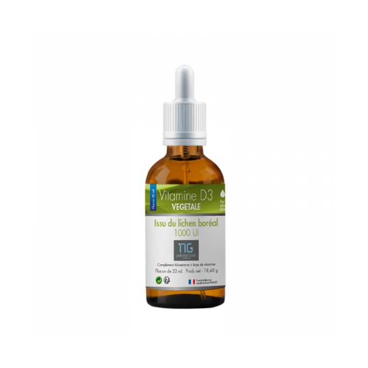 Supliment alimentar Vitamine D3 1000 Ui Végétale, Laboratoire NG, 20 ml