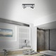 Lustra LED pentru baie Briloner Leuchen Banyo Splash, 2 socluri GU10, capete ajustabule, IP44, Argintiu