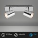 Lustra LED pentru baie Briloner Leuchen Banyo Splash, 2 socluri GU10, capete ajustabule, IP44, Argintiu